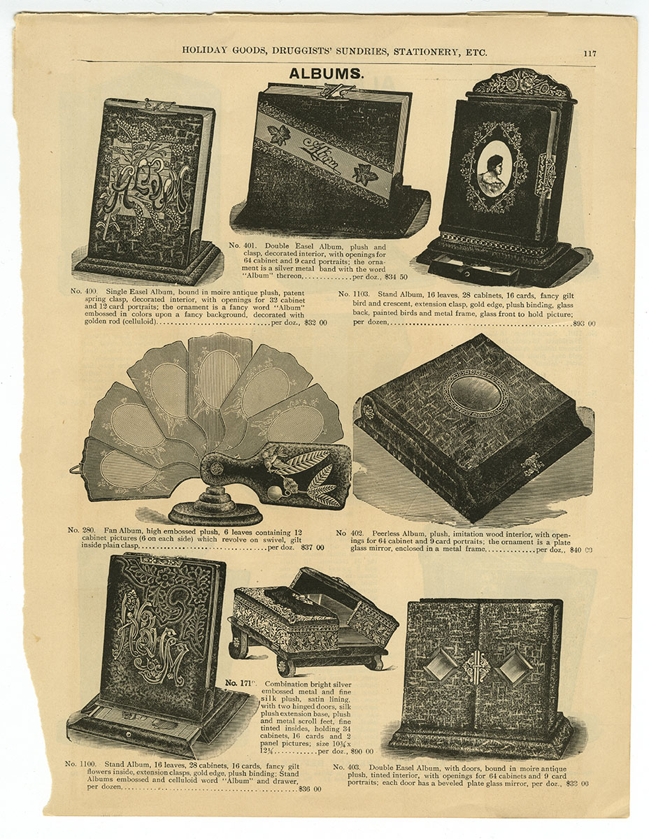 Marshall Field & Co.’s Illustrated Catalog of Holiday Goods, Druggists’ Sundries, Stationery, etc. (Chicago, ca. 1891). Michael Zinman Binding Fund.